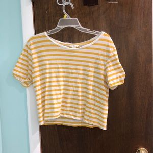 Yellow and White H&M Short Sleeve Top